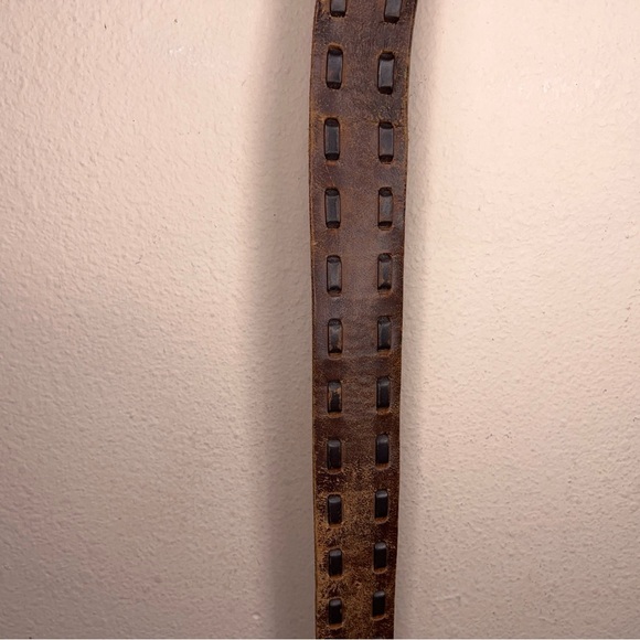 Vintage Small Mossimo Brown Genuine Leather Belt Womens Western Classic - Picture 11 of 16